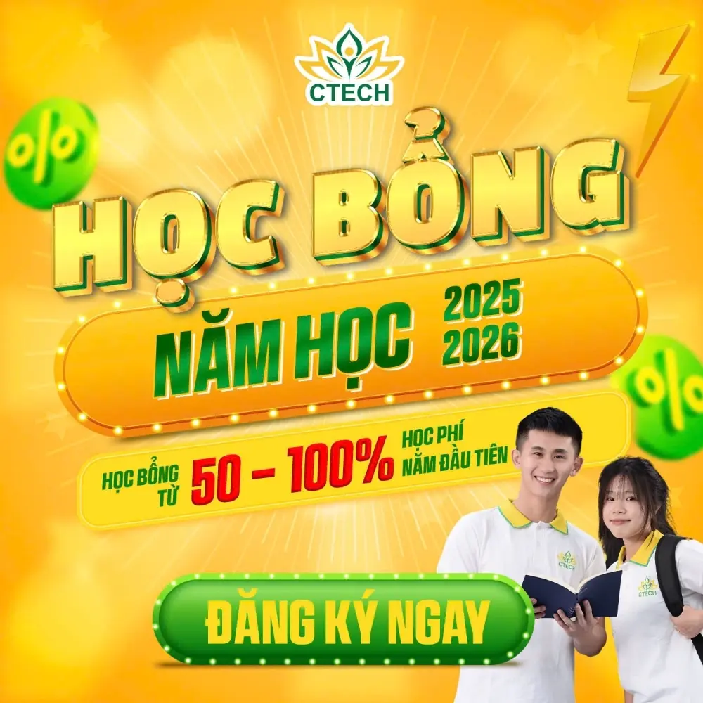 Chính sách học bổng khuyến học năm học 2025 – 2026 dành cho sinh viên CTECH