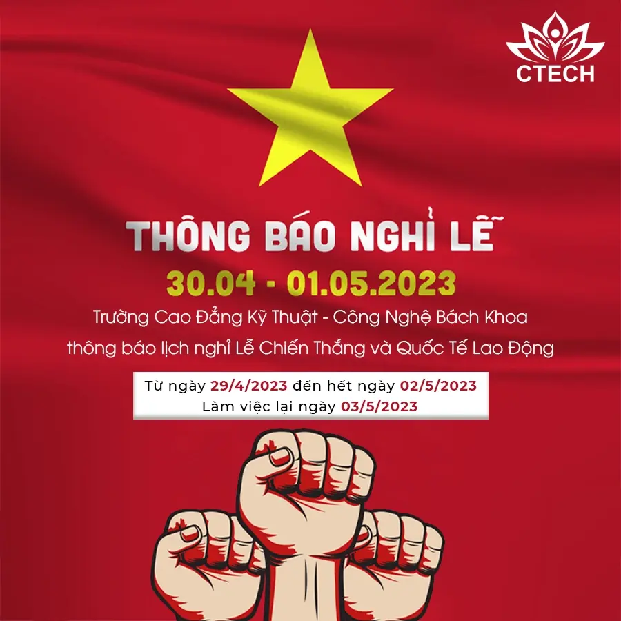 Thông báo nghỉ lễ Giỗ tổ Hùng Vương, Ngày Giải phóng miền Nam thống nhất đất nước và Quốc tế Lao Động