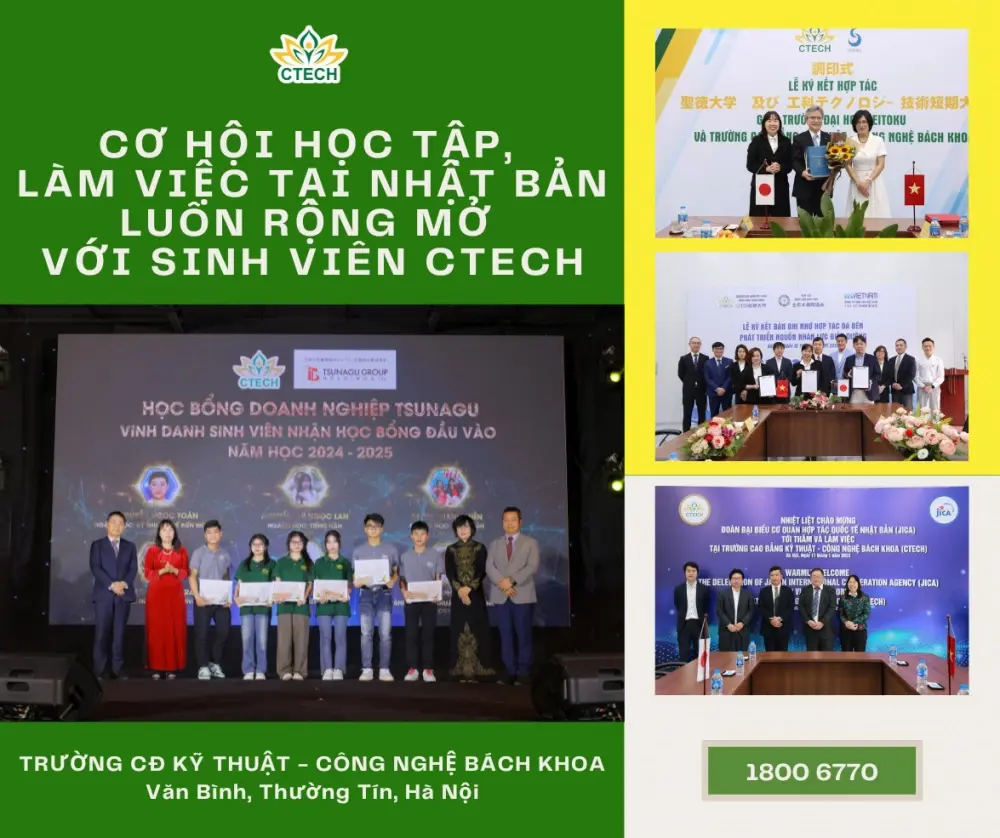 CƠ HỘI HỌC TẬP, LÀM VIỆC TẠI NHẬT BẢN LUÔN RỘNG MỞ VỚI SINH VIÊN CTECH